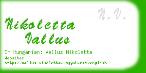 nikoletta vallus business card